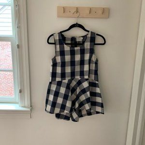 HD in Paris Anthropologie Navy Gingham Peplum